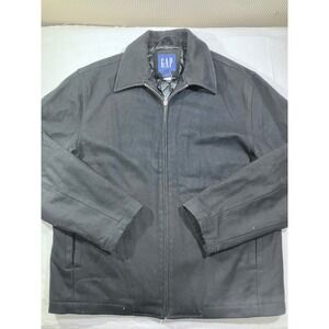 GAP Women's Black Wool Blend Collared Zip Up Jacket‎ Size Medium